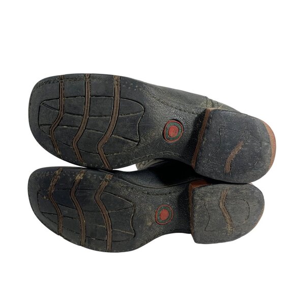 Laredo Mens Isaac 7910 Black Gray Leather Cowboy Western Boots SZ 7.5D FLAWS - Picture 8 of 8